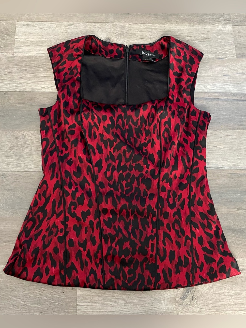 Y2K White House Black Market Leopard Print Gothic Corset Top Size 4